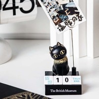 88VIP：大英博物馆 盖亚安德森猫 多功能桌面日历便签夹摆件