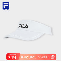 FILA 斐乐女帽空顶帽2024夏季网球运动帽子遮阳帽鸭舌帽 玉石白-WT XS