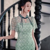 限尺码：四美子 国风气质连衣裙2024夏新中式女装高级感改良旗袍兰若