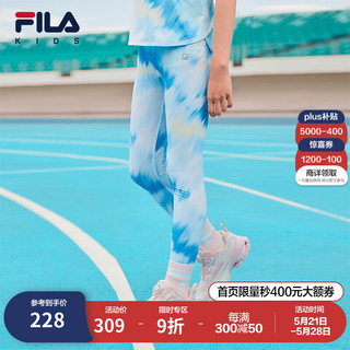 FILA【灵柔裤】斐乐儿童童装2024夏季中大童女童打底裤 满印二-QZB 160