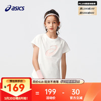 asics亚瑟士童装2024年夏季女童短袖轻薄柔软运动短袖 10本白 140cm