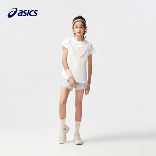 asics亚瑟士童装2024年夏季女童短袖轻薄柔软运动短袖 10本白 160cm