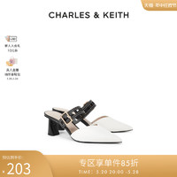CHARLES & KEITH CHARLES&KEITH春夏女鞋CK1-60580238女士绗缝镂空绊带高跟穆勒鞋