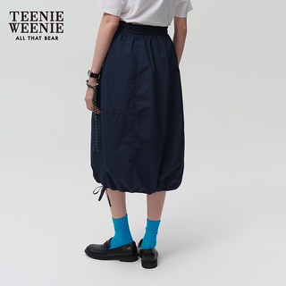 Teenie Weenie小熊简约半身裙女2024夏季女短裙 藏青色 160/S