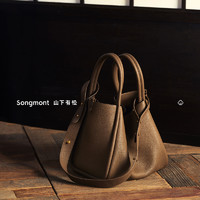 Songmont 崧 李娜同款Songmont大号菜篮子系列女头层牛皮新款设计师单肩手提包