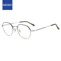 SEIKO 精工 眼镜框男女全框钛材眼镜架H03098 173+万新1.59防蓝光