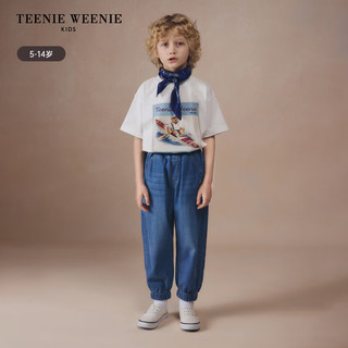 Teenie Weenie Kids小熊童装24夏季男童舒适休闲束口牛仔长裤 深蓝色 130cm