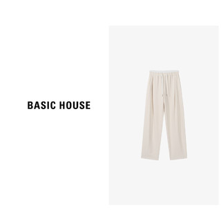 Basic House/百家好春季高腰时尚宽松垂感直筒长裤-B0624B5M702 米色 M110-120斤