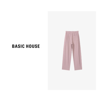 Basic House/百家好春季高腰时尚宽松垂感直筒长裤-B0624B5M702 粉色 XL130-145斤