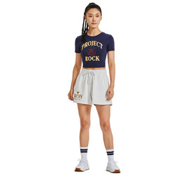 UNDER ARMOUR 安德玛 官方UA ROCK 强森 女子半袖跑步健身运动修身短袖短身T恤