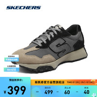 SKECHERS 斯凯奇 男士复古慢跑鞋时尚百搭舒适柔软210744 灰色/黑色/GYBK 39.5
