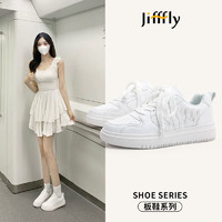 百亿补贴：jifffly 厚底板鞋女2024夏季新款空军一号百搭ins学生休闲小白鞋男