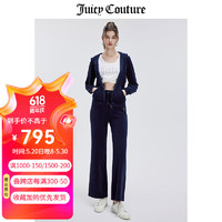 Juicy Couture 橘滋 彩色渐变Logo毛巾布美式休闲运动显瘦女式外套 藏青 S