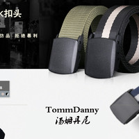 TommDanny 汤姆丹尼 男女款帆布自动扣宽版腰带 F0000008