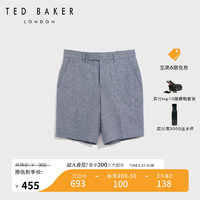 Ted Baker2024春夏男士气质纯色棉麻短款休闲裤274789R 藏青色 30