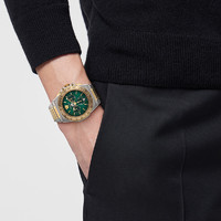 VERSACE 范思哲 瑞士名牌 大表盘精钢表带手表男高级感