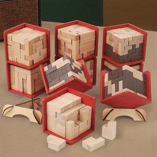 三格田（SANGTY）魔斗积木拼图54T索玛立方体智力玩具俄罗斯方块拼图儿童早教木制 魔斗54颗（54L）
