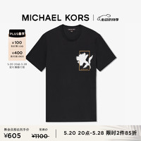 MICHAEL KORS迈克高仕【】男士棉质印花 T 恤衫短袖 黑色 001 L