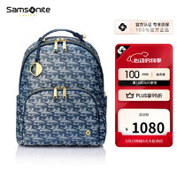 Samsonite 新秀丽 电脑包女包女士双肩包商务旅行包背包NO3蓝色印花礼物