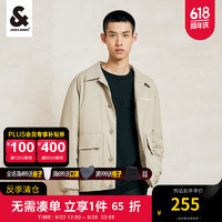 杰克·琼斯（JACK&JONES）春季男装潮流宽松版短款衣服棉外套商务夹克棉衣休闲棉服男士 卡其色-E11 180/100A/L