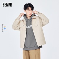 百亿补贴：Semir 森马 外套男新款基础纯色复古美式宽松灯芯绒字母夹克上衣