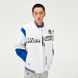 杰克·琼斯（JACK&JONES）春季男士棉服NBA联名勇士队上衣时尚运动夹克外套 本白色A06 185/104A/XL