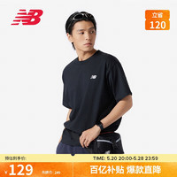 new balance T恤24年男款运动休闲舒适透气短袖MT41509 BK 2XL