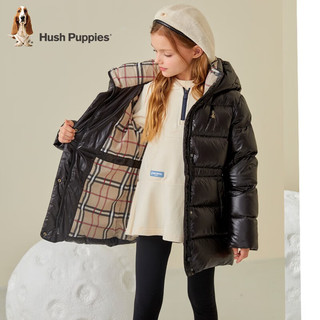 暇步士（Hush Puppies）童装儿童女童冬装保暖舒适休闲羽绒服 燕麦卡其 130cm