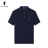 POLO SPORT 短袖POLO衫男夏季新款商务休闲纯色棉质翻领时尚上衣衣服男装 墨水蓝 L