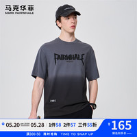 马克华菲【渐变色】纯棉舒适透气简约短袖T恤男士2024夏季潮牌上衣 015深灰 XL