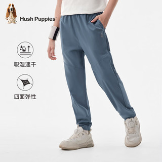 暇步士（Hush Puppies）童装男童2024春夏儿童速干长裤 钻石黑 105cm