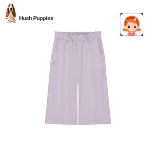 暇步士（Hush Puppies）童装女童七分裤2024夏装儿童短裤 暮山紫 140cm