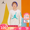 NIKE 耐克 Air Jordan 耐克童装男女童长袖T恤2022春秋儿童休闲长T上衣 纯白色 110/52(4)