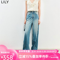 丽丽 LILY2024夏季莱赛尔美式复古宽松茧型修饰身型显瘦休闲牛仔裤 419牛仔蓝 XL