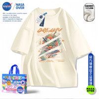 NASAOVER NASA联名新卡通中华龙220克重磅纯棉短袖T恤男女休闲宽松情侣上衣
