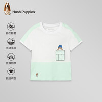 暇步士（Hush Puppies）童装男童短袖圆领衫2024夏装小童儿童短袖有效抑菌舒适休闲 芥末绿 90cm