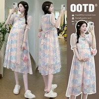 雅莉缇连衣裙2024夏装外穿甜美可爱提花花朵裙子显瘦减龄连衣裙 图色 XL - 125-150斤