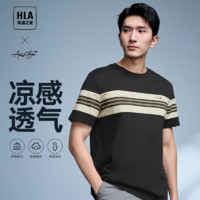 HLA 海澜之家 轻商务时尚系列短袖T恤24春夏新条纹上衣男t