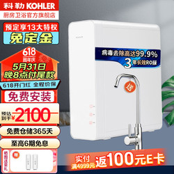 KOHLER 科勒 净水家用直饮厨房ro反渗透纯水机大流量自来水过滤器大白豚 RO反渗透400G -32437T-KP040