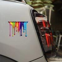 车闪 彩色流体油漆车贴个性创意多巴胺汽车贴纸划痕遮挡电动车贴纸装饰