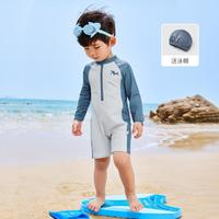 杰里贝比 夏装男童泳装宝宝连体泳衣沙滩游泳衣服配泳帽