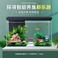 博宇（BOYU）智能鱼缸生态家用超白玻璃免换水客厅桌面小型鱼缸制氧过滤一体机 格林鱼缸GR2S：wifi款【带造景】