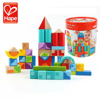 Hape 儿童玩具拼插积木 55粒几何积木