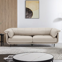 慕思（de RUCCI）沙发客厅 慕思旗下沙发品牌艾慕意式极简客厅家具皮沙发 皮艺沙发 咖色-半皮款 多人位 2.8m