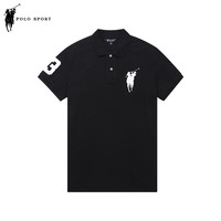 POLO SPORT 短袖POLO衫男夏季新款翻领半袖大马标打底衫上衣服男装 黑色AF4P22200982 XL