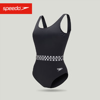 SPEEDO 速比涛 返潮现象 女子连体泳衣 U型露背设计修身防晒抗氯 8123650001 黑色 32
