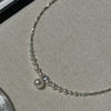 钻碎银子珍珠项链女设计感锁骨链轻奢小众颈链 AL -021 闪钻珍珠碎银项链
