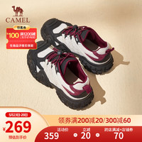 CAMEL 骆驼 女鞋新款老爹鞋女徒步鞋运动鞋登山鞋跑步丑萌鞋 L23A245132米/黑/酒红 37