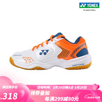 YONEX 尤尼克斯 SHB210CR 男女同款系带羽毛球鞋 轻量舒适yy 白/橙 38(脚宽者建议选大一码)