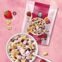 QUAKER 桂格 麦果脆草莓牛乳口味330g*1袋装水果麦片速食营养早餐冷冲零食